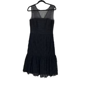 JS Collection dress black Emelyn Jewel Neck midi